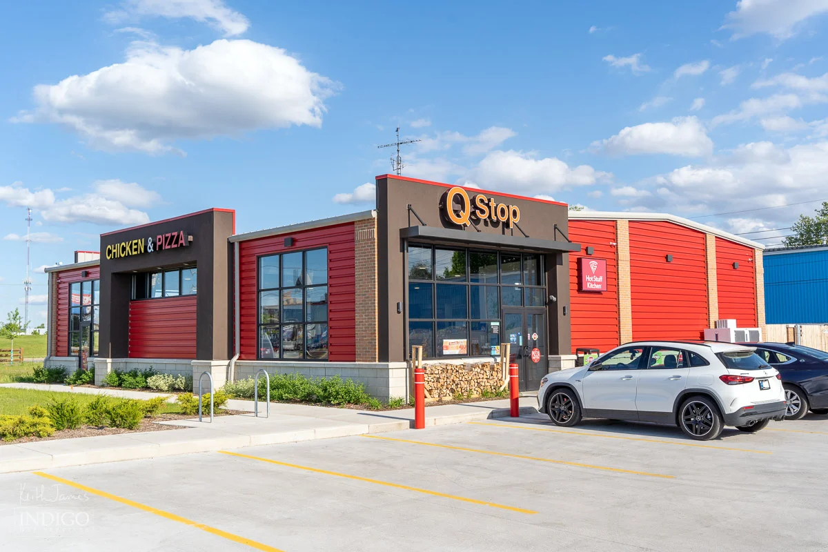 Photo of recently constructed Q Stop convenience store.