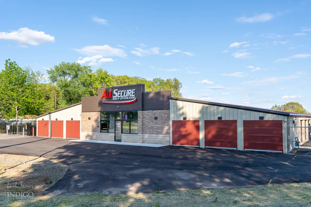 Photo of recently constructed All Secure Self Storage in South Bend, Indiana.
