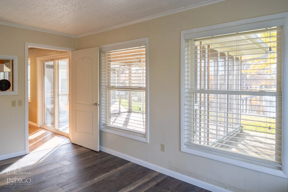 Real estate photo of the interior of a lake home.